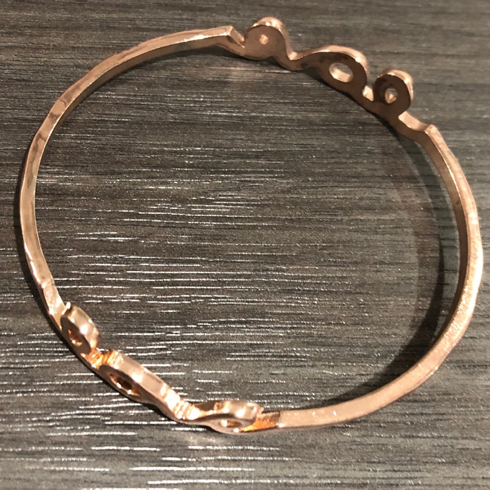 Dainty Love Script Stackable Bangle - Picture 4 of 4
